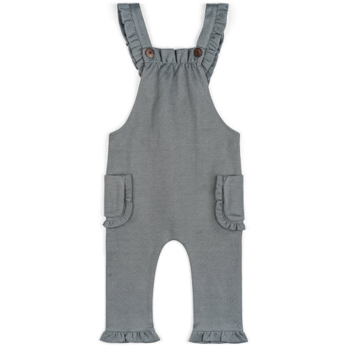 Greige Baby Ruffle Denim Overall - Greige Goods