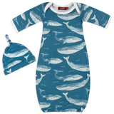 B Baby Gown/Hat Set - Greige Goods