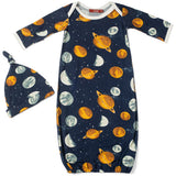 B Baby Gown/Hat Set - Greige Goods